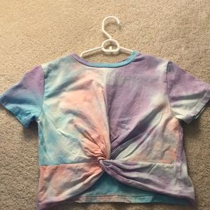 Tye dye t-shirt with tie infront